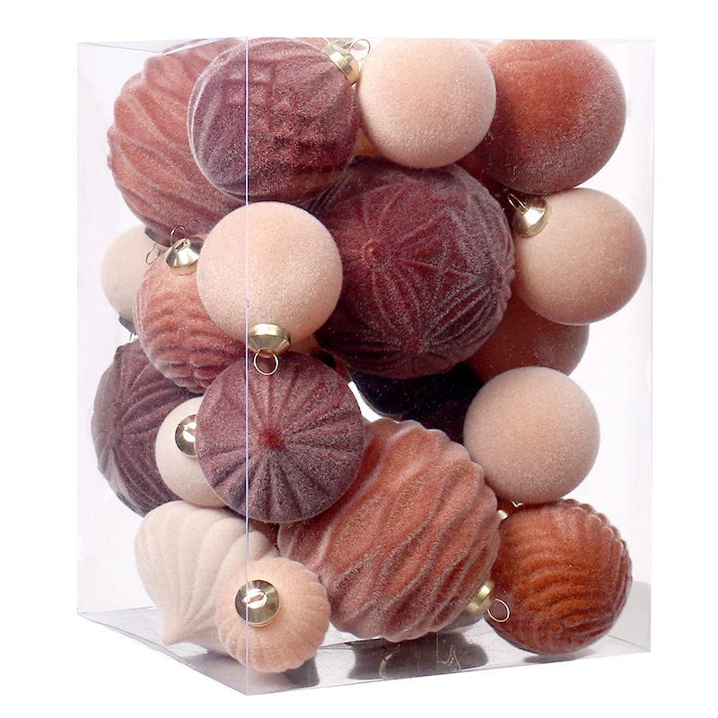 

Christmas Tree Decoration Flocking Ball Set 35 Flocking Set Plastic China Pendant Ornaments 16516522cm