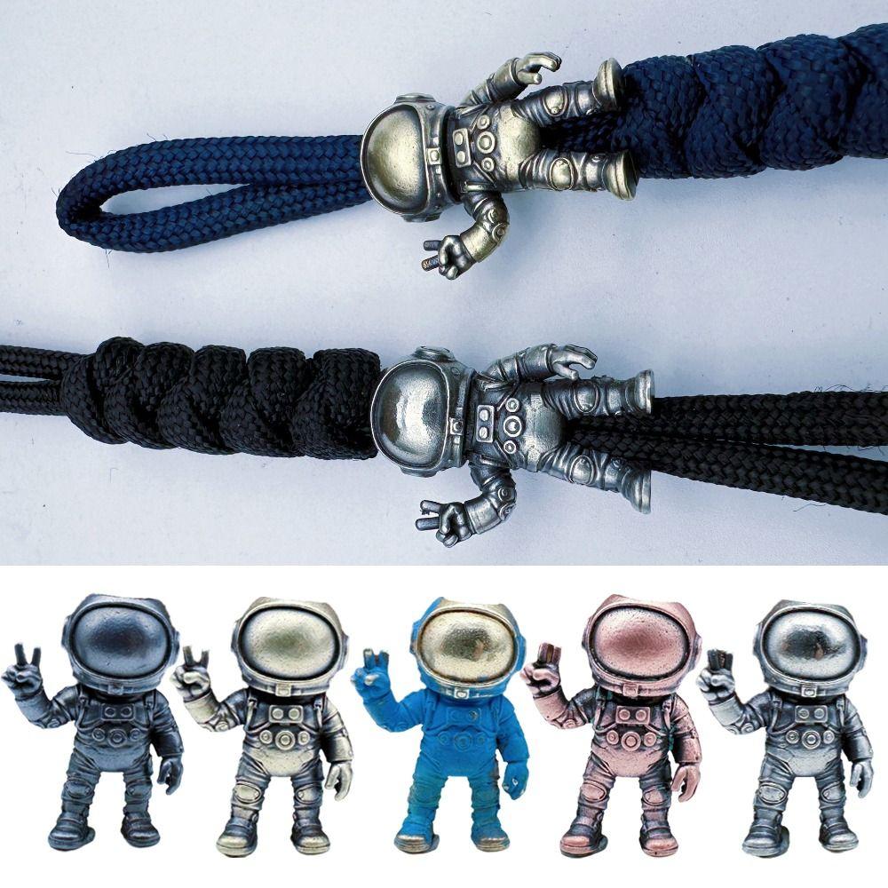 3D Design Astronaut Pendant Bead Brass Figure Spacer Bead  for Keychain DIY Making
