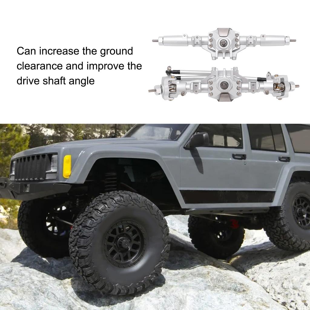RC Front Rear Axles Complete Set Metal Assembly Kit Axle Drive Shaft for SCX10 II RC Crawler Car