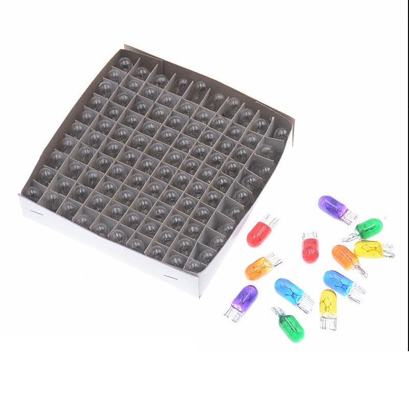 100Pcs/Box T10 5W Led Car Light Cob Glass White Auto Automobiles Dome Light Reading Drl Bulb Style 12V License Plate Lamp