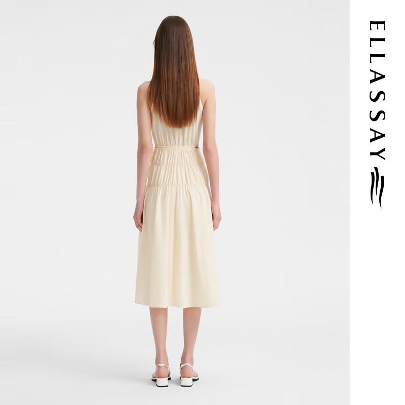 ELLASSAY Halter Neck Hollow-Out Midi Dress