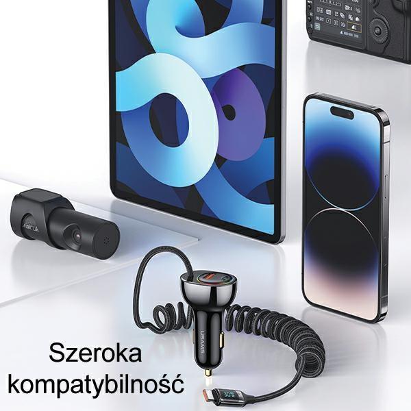 Usams Ład. Sam. C37 1Xusb+1Xusb-C 60W +Kabel Usb-C 30W Pd+Qc Fast Charge Czarny/Black Cc192Cc01 (Us-Cc192)