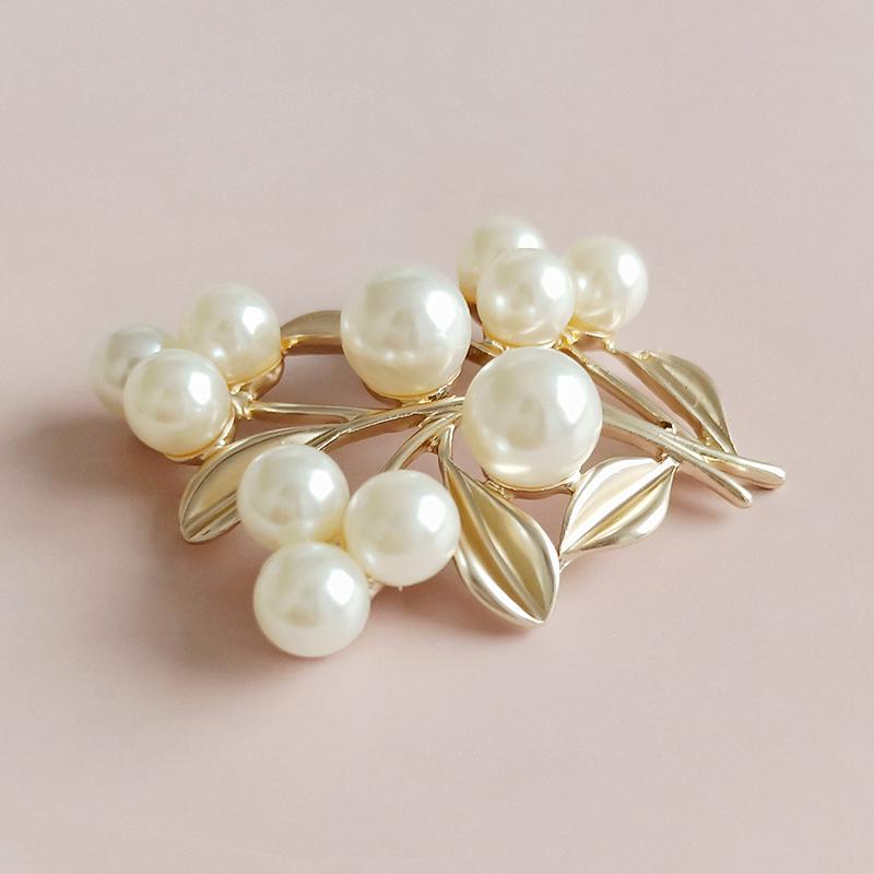 Engood 30Pcs Pearl Rhinestone Branches Button Sewing Trim & Embellishments Craft Buckle for DIY Wedding Bridal Headdress Jewelry