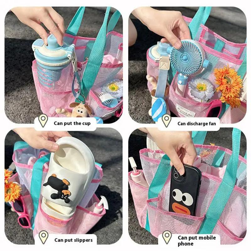 Genți Tote de Călătorie Mari din Plasă Reutilizabile pentru Plajă, Pachete Reutilizabile pentru Alimente pentru Bucătărie, pentru Stațiune, Camping, Vacanță, Sală de Gimnastică, Sporturi, Barcă