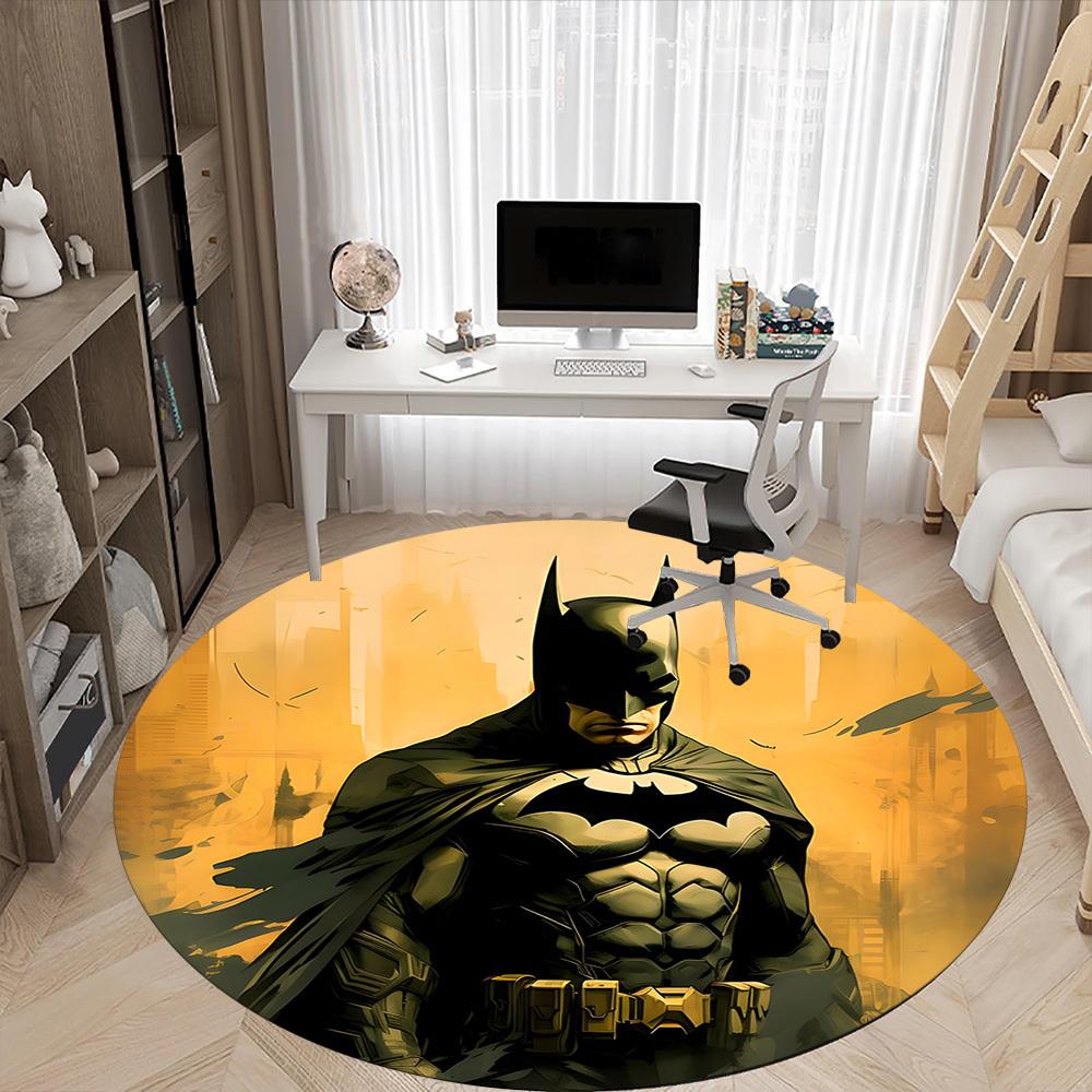 1pc Batman Gotham Office Round Area Rug, Under Office Chairs Bedroom Living Room Home Decor, Room Deco, Available in Various Sizes