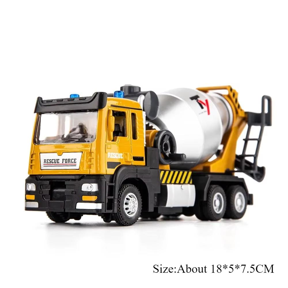 1:32 Excavator Blender Dump Truck Alloy Model Toys Diecast Car With Sound Light Pull Back Miniature Vehices Children'S Toy Gifts