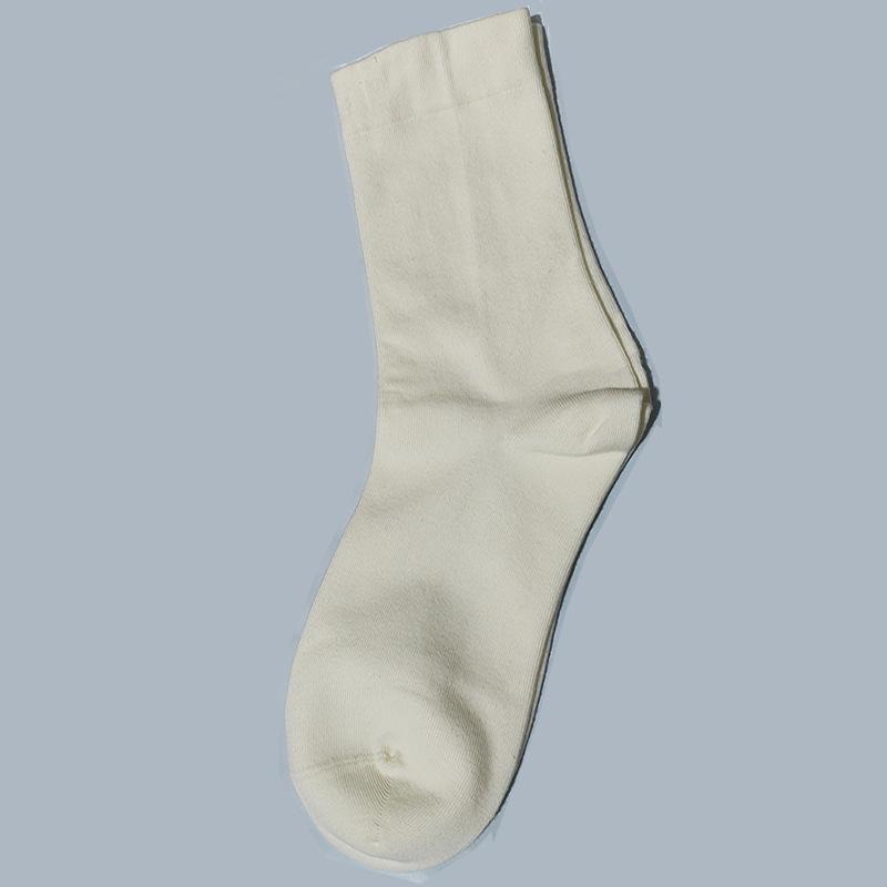 

Женские тонкие белые хлопковые носки-крюч-носки - дизайн без косточек, модный однотонный цвет, японский корейский стиль One Size кремовый/белый