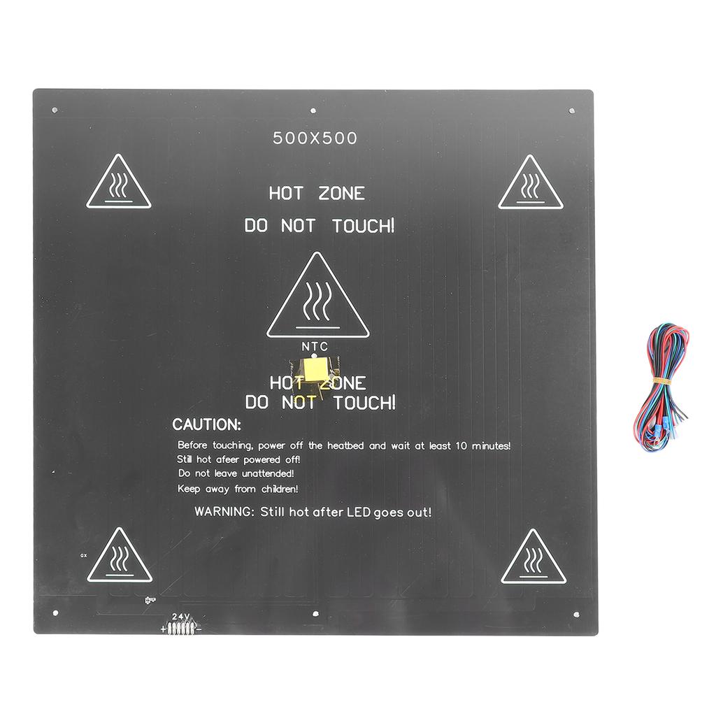 3D Printer Heated Bed 24V 350W High Power Aluminium Alloy 500x500mm 3D Printer Hotbed Platform