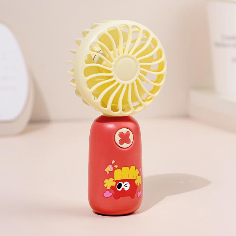 USB Rechargeable Cartoon Mini Fan for Kids and Students 60x40x128mm красный