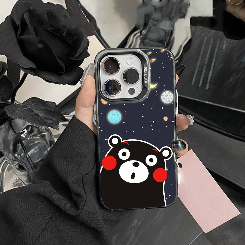 

Cartoon K-Kumamon Phone Case For iPhone 17,16,15,14,13,12,Pro MAX Black Matte Shockproof Cover iPhone13