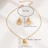 1 Set of Fashioneleganteasiest for Match Metal Geometric Circle Women's Necklace Earrings Jewelry Suit