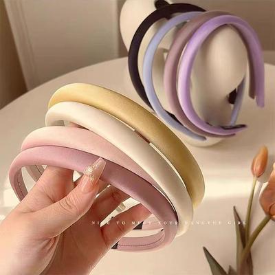Glossy Solid Color High Skull Headband for Women - Non-Slip Hair Accessory