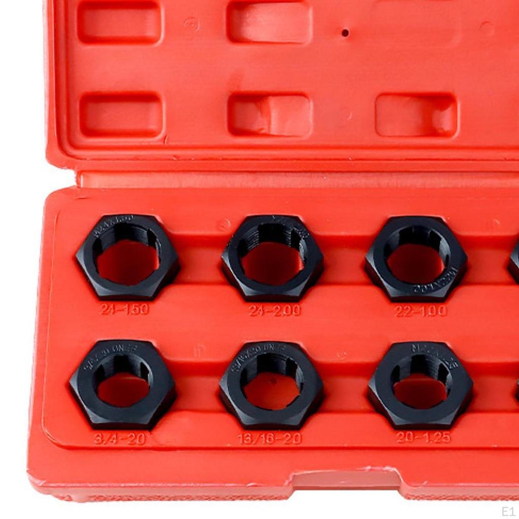 8Pcs Axle Spindle Rethreading Tool Set Thread Chaser Repair High Strength DIY Portable Maintenance