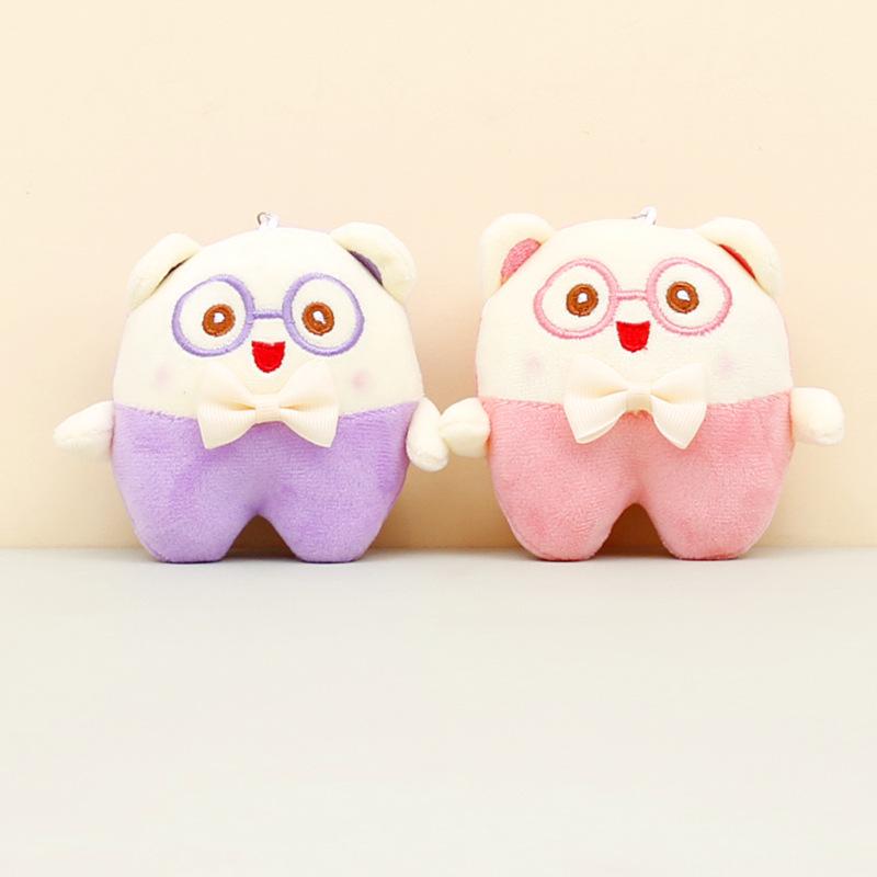 Cute Plush Bear Keychain Short Plush Stuffed Animal Adorable Cartoon Bear Gift