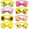 50pcs Dog Bowties Cat Pet Grooming Bows Sunflowers Pattern Pet Products Flowers Style Dog Bows Dog Ties Supplies for Small Dogs