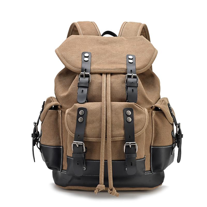 Retro European & American Canvas Travel Backpack - Large Capacity & Convenient for Mountaineering