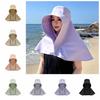 Wind Proof Large Brim Sun Hat Solid Color Sun Protection Cap Simple Wide Brim Sunhat  Fishing