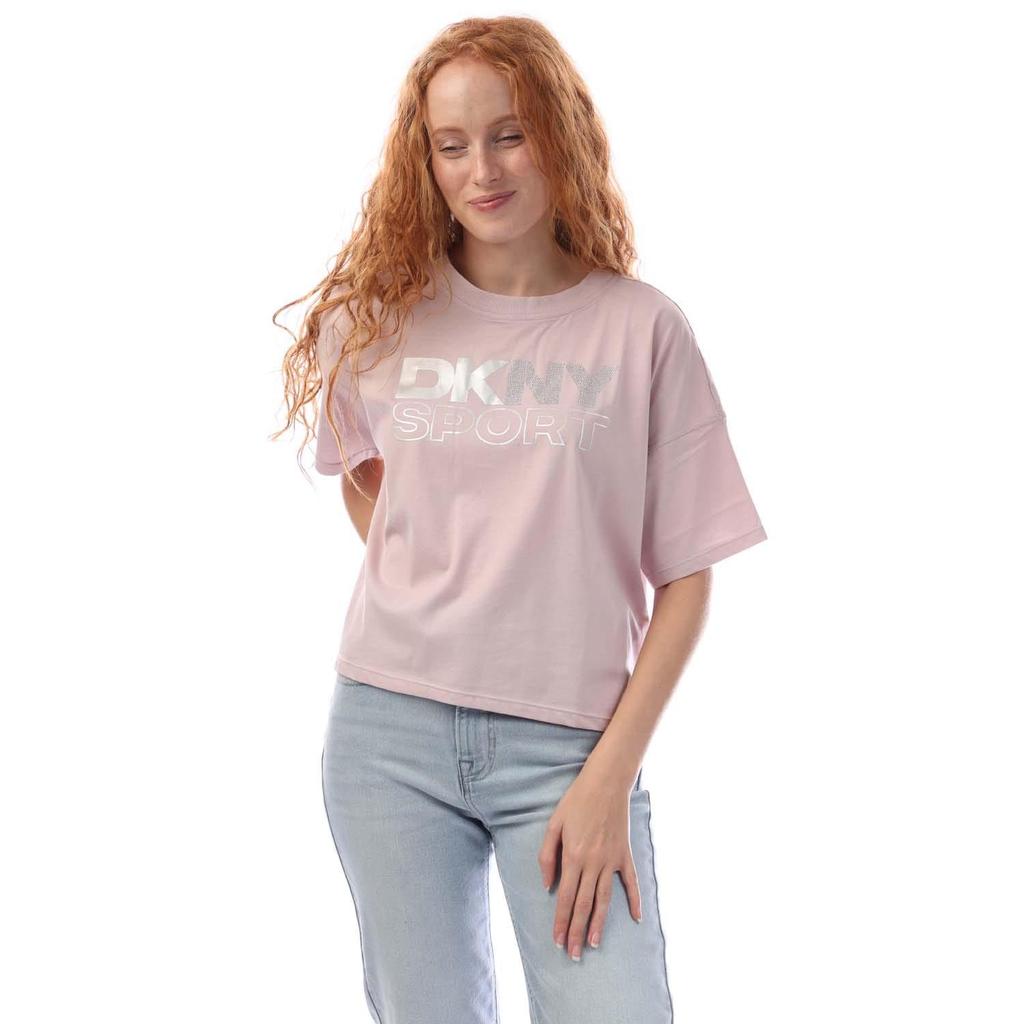 DKNY Womens/Ladies Rhinestone Foil Logo T-Shirt