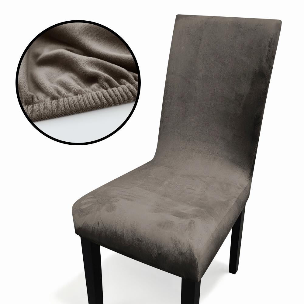 

Velvet Home Dining Seat Protector Premium Velvet Chair Cover Thickened Solid Color Stretchable Full Coverage Chair Covers 2026 1pc