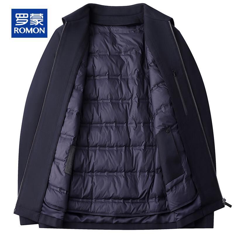 ROMON Men's Wool Blend Executive Coat with Detachable Down Liner