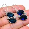 London Blue Topaz Gemstone 925 Sterling Silver Jewelry Earring 1.69" GK-5233