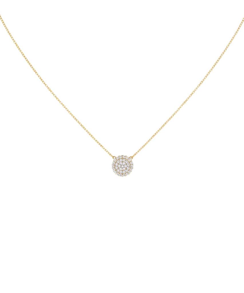 Alleun Silver 925 Round Pendant Cubic Mini Chain Necklace