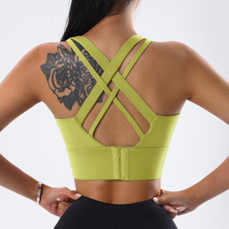 Women S Plus Size High Impact Sports Bra Cross Back Shockproof Yoga Running Vest
