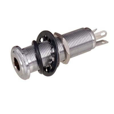 Electric Guitar Bass Parts 6.35mm Stereo Output Input 1/4 Inch Jack Socket Plug Brass Straight Ribbed Tube Style Jack Anti-noisy