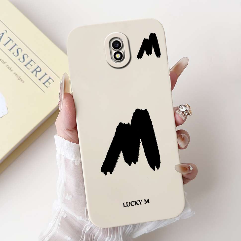 For Samsung Galaxy J3 2017 SM-J330FN Case Cute Lucky Letter A-Z Print Soft Silicone Cover For Samsung J3 J5 J7 2017 Phone Casing