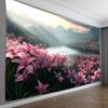 Lily flower sea view Digital printing polyester wall hanging tapestry decorative Living room bedrooms Office background gift