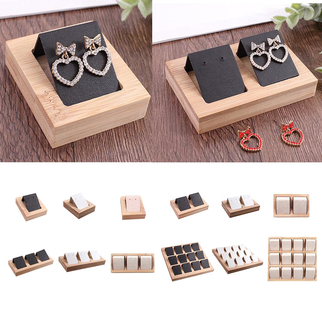 1 Pair Earring Card Holder with Tray for Jewelry Accessory Display  Black