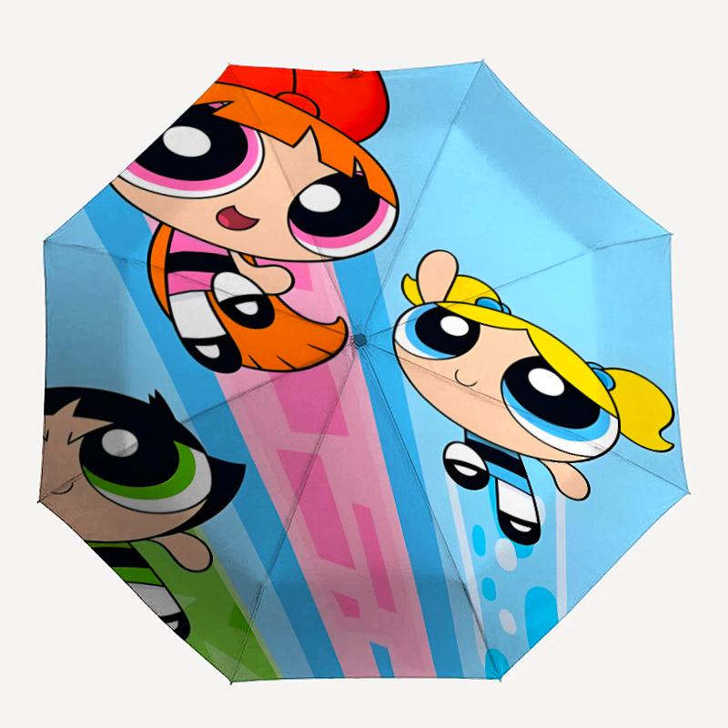 1pc Powerpuff Umbrella, Sun Protection, And UV Shielding. It Has Eight Sturdy Ribs for Outdoor Use And Perfect As a Holiday Gift