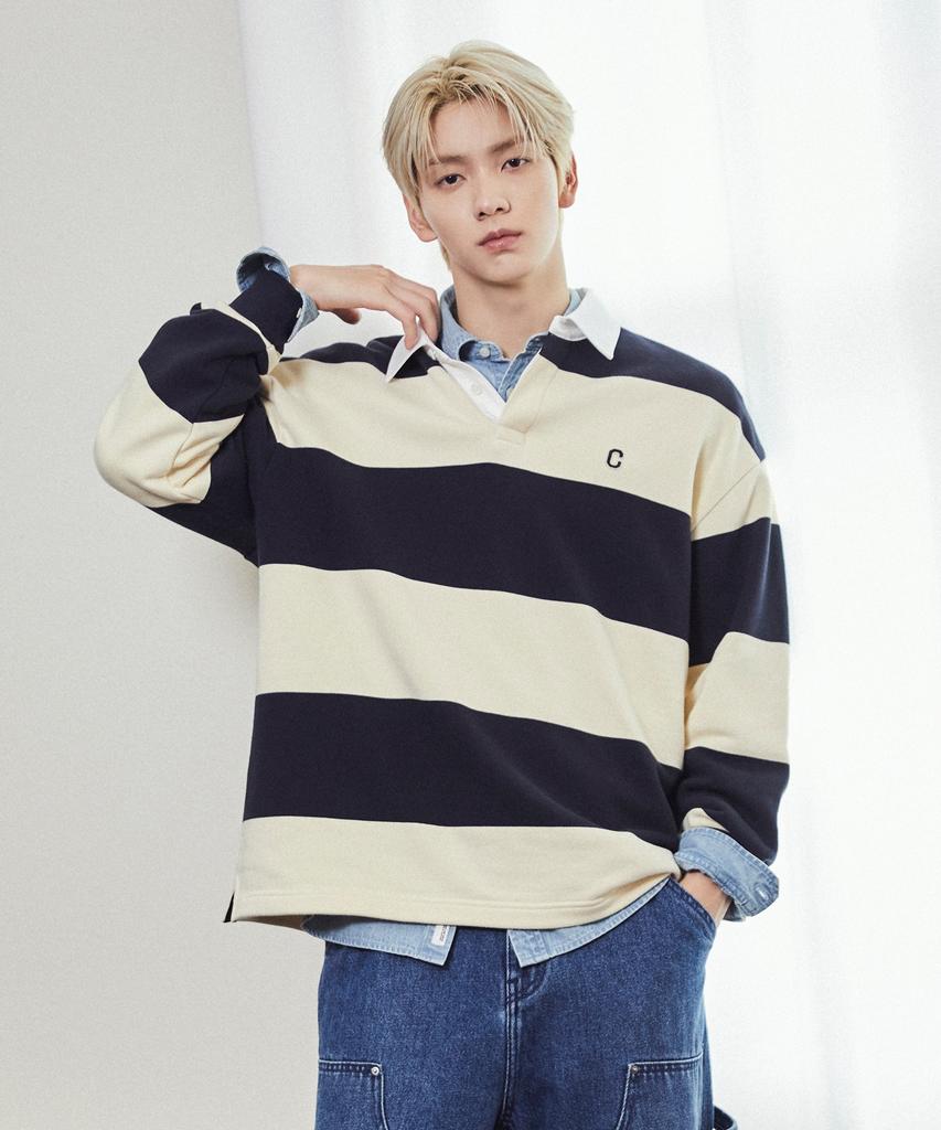 COVERNAT Small C Logo Rugby Sweatshirt Navy
