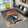 3D Rat Fink Cartoon Racing Car Moto Sign Carpet Rug for Bedroom Living Room Sofa Doormat Home Decor,Kid Game Area Rug Non-slip