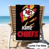 1PC Custom Name Beach Towel Kansas City Fan Gear Beach Towel, Suitable for Camping, Travel, Beach Accessories, Super Absorbent, Family Gift