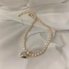My Omelet [92.5 Silver] Mermaid Heart Pearl Necklace