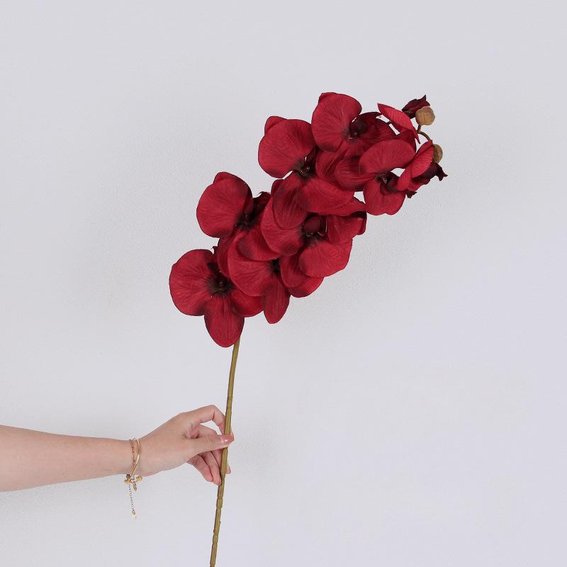 2pcs Retro Artificial Flowers 10 Head Phalaenopsis 90cm Home Flower Arrangement Wedding Living Room Vase Decoration Photography Props Fake Flower