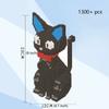KNEW BUILT Sweet Black Cat with Flower Petals Mini Blocks Toys Holiday Gifts for Girls Kids Home Decor