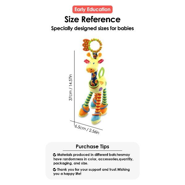 1pcs Random Soft Giraffe Handbells Rattles Plush Infant Baby Development Handle Toys WIth Teether Baby Toy For Newborn Gifts