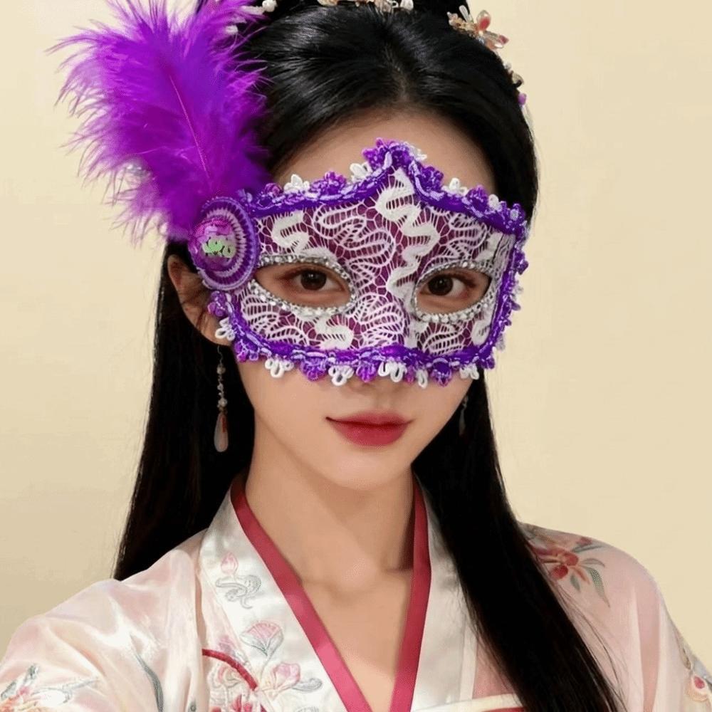 Lace Half-Face Mask Seductive Style Masquerade Ball Mask Halloween Festival Party Mask  Girl