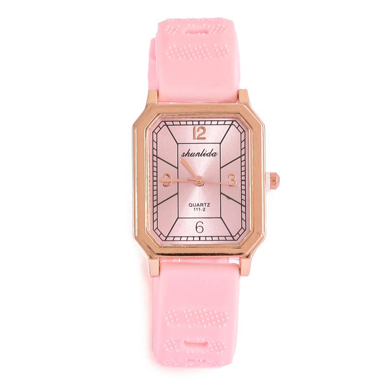 Fashion Versatile Ladies Watch Rectangle Casual Silicone Strap Quartz Watch Schoolgirl Watch