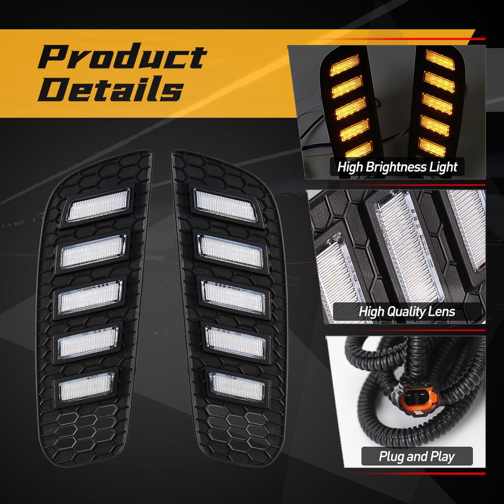 DRL For Mazda CX-50 CX50 2025 2025 LED Daytime Running Light Car Fog Dynamic Turn Signal Lamps White Yellow Blue Car Accessories