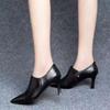 High Heels neuer Herbst spitze Zehenpartie dünner Absatz tiefer Ausschnitt Einzelne Schuhe Lederschuhe Frühling und Herbst vielseitig kleiner Absatz Damenschuhe
