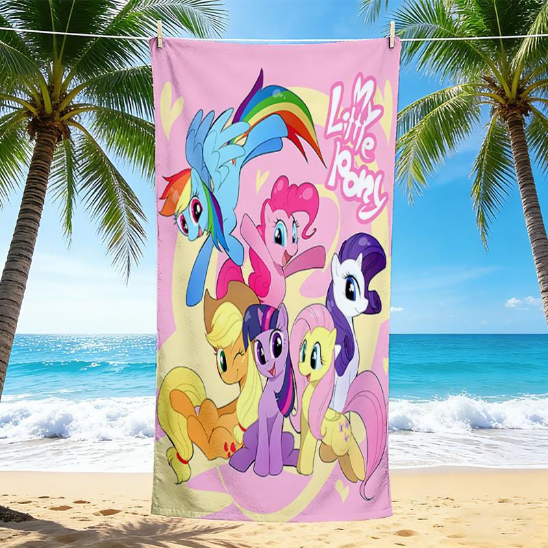 1Pc Little Pony Friendship Beach Towel, Quick Dry, Multi-Use for Beach Pool Gym Yoga Home Travel, Christmas, Halloween, Xmas Gift M929316