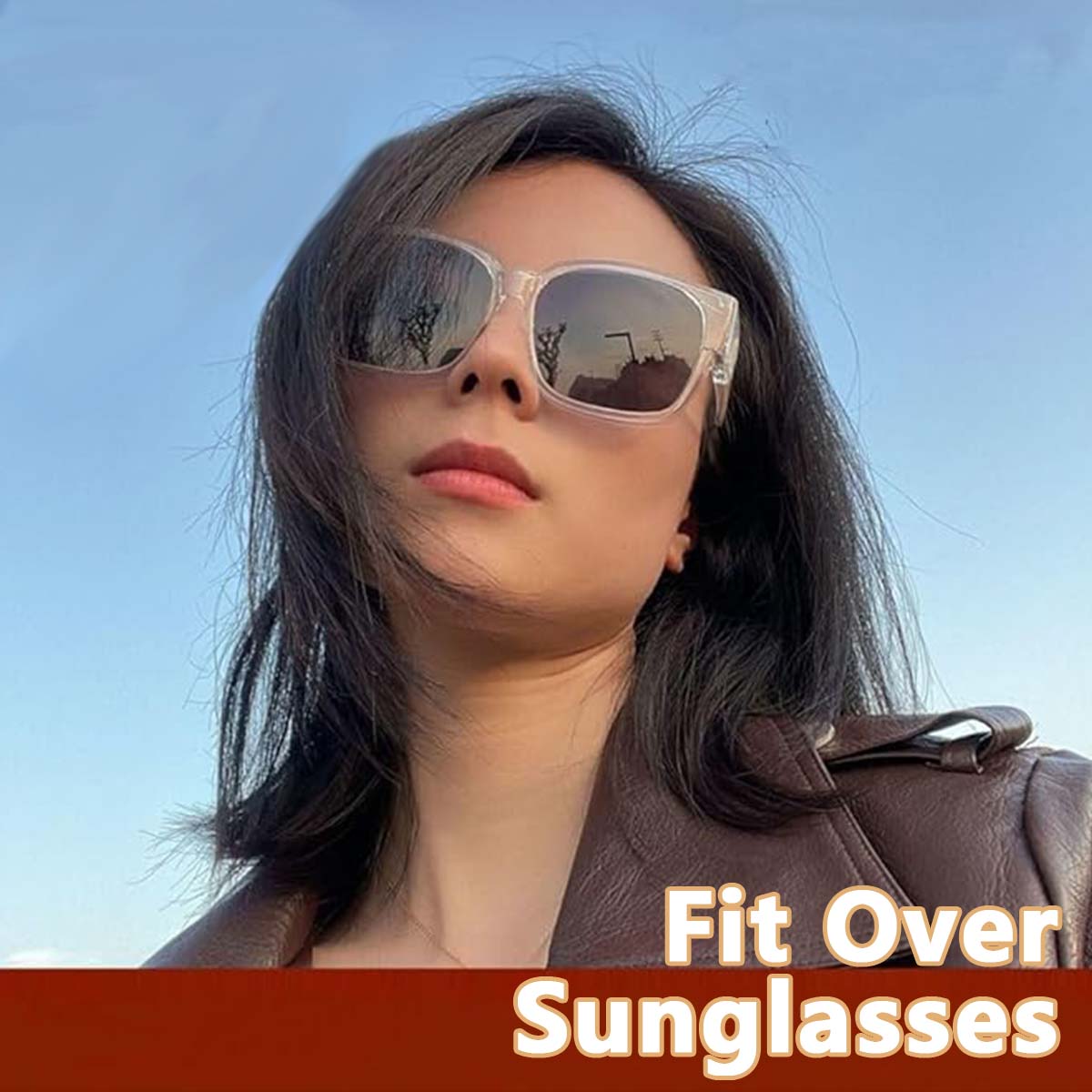

1PC Trendy Square Sunglasses for Women Men Retro Transparent Sun Glasses Oversized UV Protection Shades T02 прозрачный