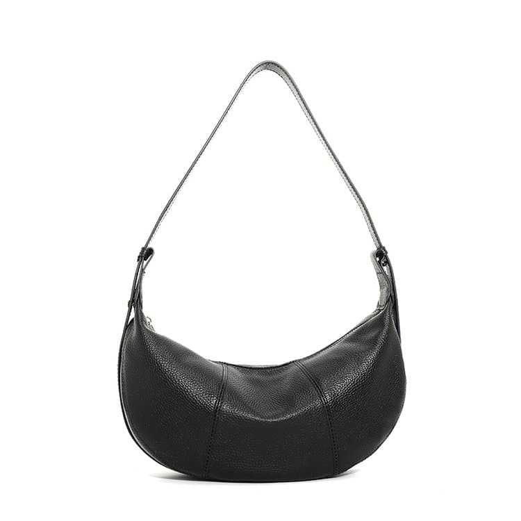 Lychee pattern soft leather crescent armpit bag shoulder women's bag