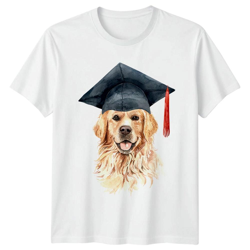 Graduation Golden Retriever Dog Animals Unisexs TShirt Celebrate Pup S