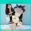 Cute Grey Short Plush Lucife Cat Doll Stuffed Animal Toy For Teenagers 30/45/60/80cm