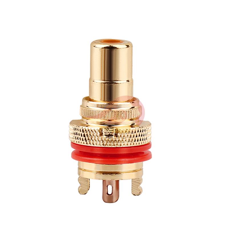 Gold-Plated RCA Female Socket with Copper Plug and Board Mount