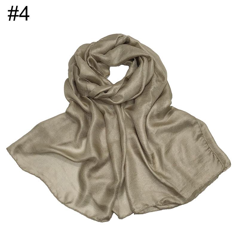 New scarf linen solid color imitation silk soft bag head shawl scarf one piece